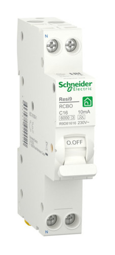 Дифавтомат Schneider Electric Resi9 1P+N 16А ( C ) 6 кА, 10 мА ( A ), R9D81616